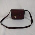Vintage 1970 s Composite Leather Camera Bag Case Marroon Brown With Strap