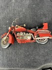 F  Vintage Metal Red And Black Motorcycle Decoration