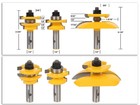 Round Over 3 Bit Cabinet Door Router Bit Set - 1 2  Shank - Yonico 12343