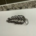 Pretty Metal Brooch Pin Silver Tone Leaf Branch   Leaves