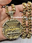 Jumbo Last Supper Pendant   30  Cuban Link Chain Necklace Men Plated Cz Jewelry 