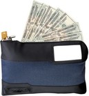 Security Locking Money Cash Bank Bag Anti Theft Lockable Purse Lock Deposit Blue
