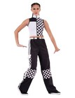 Weissman Dancewear Childrens Lc Black   White Checkered Cargo Race Pants 17661
