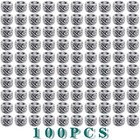 100pcs Tibetan Alloy Column Spacer Beads European Large 4mm  Antique Silver