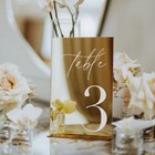 Modern Table Numbers Acrylic Wedding Table Numbers Gold Mirror Table Signs