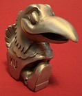 Kansas University Ku Jayhawk Paperweight Collectible Cast Metal Figure Bird Ks
