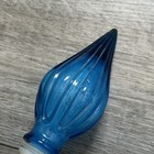 Empoli Genie Bottle Stopper Decanter Replacement Blue Ribbed Teardrop Glass