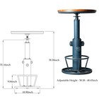 Topower Industrial Bar Table 38 58-48 43  Adjustable Pub Table Kitchen Dining   