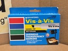 Sanford Vis-a-vis 01574 4-color Set Wet Erase Chisel Tip Orig Box Black Dried   
