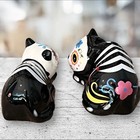 Day Of The Dead Sugar Skull Cat Salt   Pepper Set