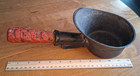 Antique 12  Big Chinese Bronze Silk Iron W  Carved Cinnabar Handle  Hole Shown