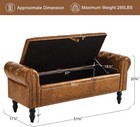Storage Ottoman Bench  Leather Benches End Of Bed Bench With Solid Wood Legs