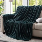 Emerald Green Fleece Throw Stripe Blanket 330 Gsm Soft Cozy Baby Blanket 50 x60 
