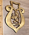 Horse Saddle Medallion Harness Emblem Equestrian Vintage Bridle Brass Royal Lion
