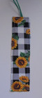 Bookmark Fabric Book Mark 2 x 8 1 2  Bookmark Sunflowers Black   White Floral