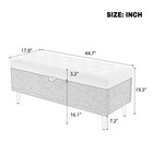 Modern Upholstered Storage Ottoman Bench With Tufted Boucle  Grey