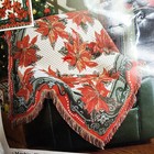 American Weavers Christmas Holiday Throw Poinsettia Tapestry 50 x 60  1995
