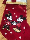 Disney Store Mickey Minnie Mouse Christmas Stocking Embroidered 
