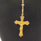 Antique French Silver Purple Amethyst Glass Bead Rosary Early 1900s
