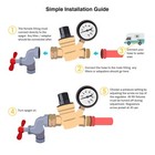 Water Pressure Regulator For Rv Lead-free Brass Adjustable Reducer Gauge 3 4  V2