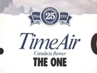 Original 1991 Poster Timeair Airways One West One Airline - Canada Map Time Air