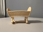 Vintage Barbie Children s Crib Love N Care Wicker Cradle Mattell Replacement