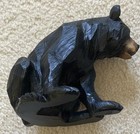 6 h Black Bear Sitting Statue Decoration Figurine Room Decor