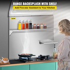Vevor Range Backsplash With Shelf  Stainless Steel Backsplash  36 X 29 5 Inch