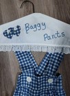Vintage Blue Gingham Plastic Bag Holder   Baggy Pants  Kitchen Kitch 90s