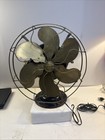 Antique Working Emerson 14666    parker    Brass Blade  6 Blades   Cage Desk Fan