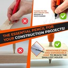 Thorvald New 2-in-1 Carpenter Pencils With Finger 1 Count  pack Of 1   Orange 