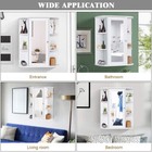 Medicine Cabinet Wall-mounted Bath Bathroom Cabinet W  Mirror Home Decor White