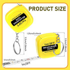 2pcs Retractable Ruler Tape Measure Mini Portable Pull Ruler Keychain 1m 3ft