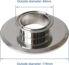 Stainless Steel End Cap Reducer Tri Clamp Sanitary Fittings  2 Inch To 4 Inch Tr