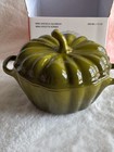 Le Creuset Olive Petite Pumpkin Mini Casserole Cocotte Stoneware 350ml 12oz Nib