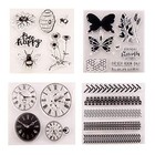 4pcs lot Bee Happy Honeycomb Clear Stamps For Card Making And Journaling  