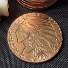 1 Oz Copper Round  999 Fine Indian Head 1911 Eagle Design Bullion -qty Available