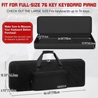 76-key Keyboard Case  Full 10mm Padded Electric Piano Keyboard Gig Bag Backpa   
