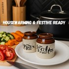 Ceramic Salt   Pepper Shaker Set     Vintage Stoneware Seasoning Jars With Easy   