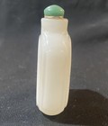 Antique Chinese Carved Peking Snuff Bottle With Jade Lid