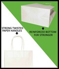 100 Pack White Kraft Paper Bags W handles 5 25x3 25x8 Retail Gift Shopping Bags