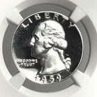 1959 Washington Quarter 25c Ngc Pf69 Cameo Proof Silver Coin Top Grade  - A62