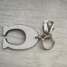 Coach Silver Tone Horseshoe Logo Key Chain Keyring W  Rhinestones Detachable