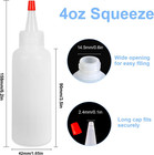5pcs Squeeze Bottles  4 Oz Plastic Condiment Squeeze Bottles With Red Twist Top
