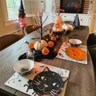 Pottery Barn Holiday Kid Placemat Halloween Party Disney Cat School Pumpkin      O