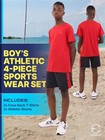 Essenclo Boys 4 Piece T-shirts Shorts Set Athletic Sports Activewear Outfit Kids