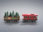 Vintage Pre-war Marx Train Cars 552 556 Custom Needle Felted Christmas Trees 13 