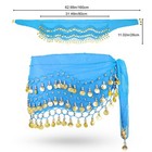 Belly Dance Hip Scarf With 128 Coins Women s Chiffon Yoga Class Dancing Belt