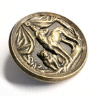 Greyhound And Boxer Dogs   Large Antique Brass Animal Picture Button   1-1 4 