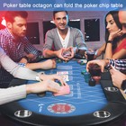 Blue Poker Table With Collapsible Legs And Cup Holders For Texas Holdem Poker